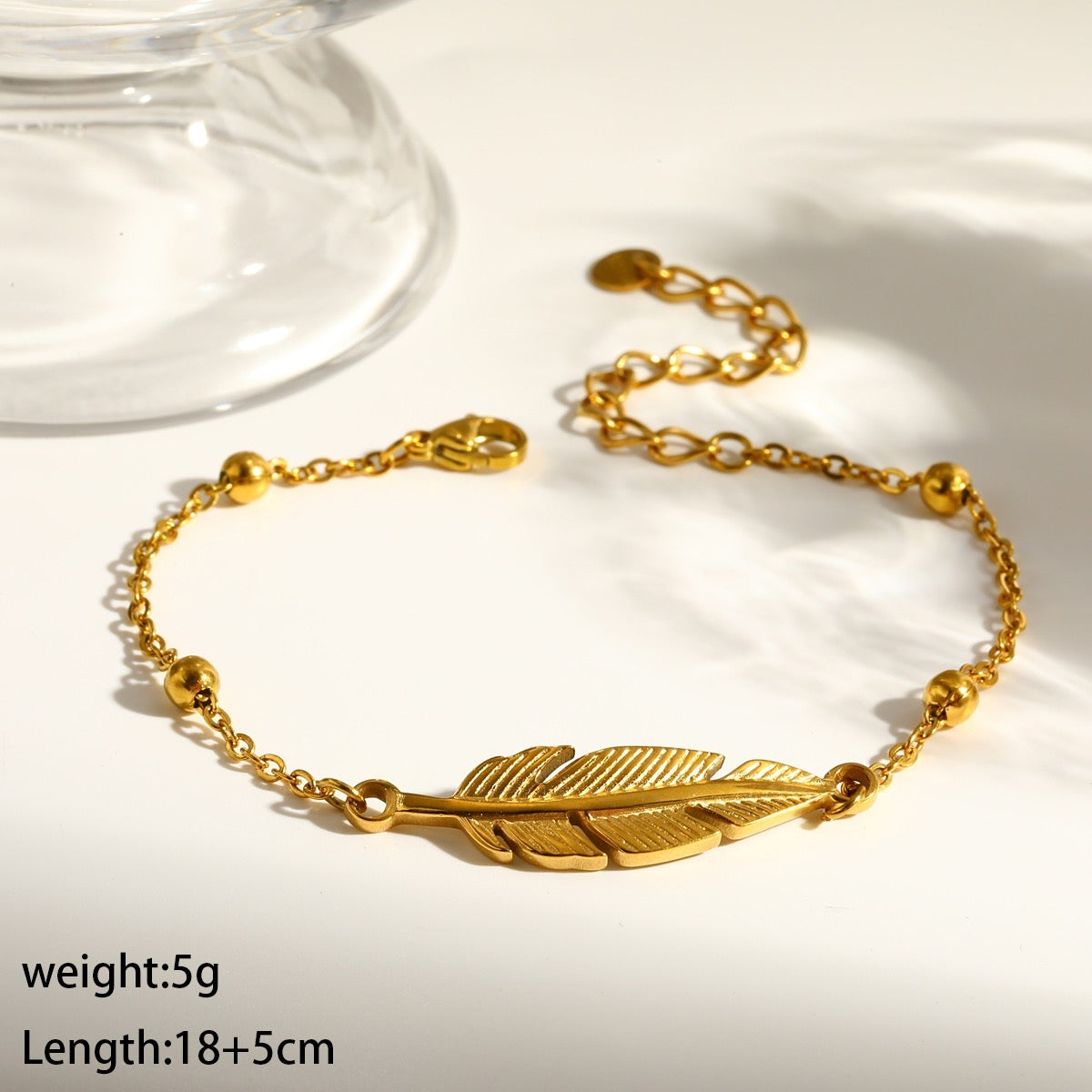 Golden Feather Bracelet