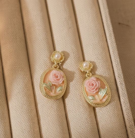 Blush Rose Vintage Earrings