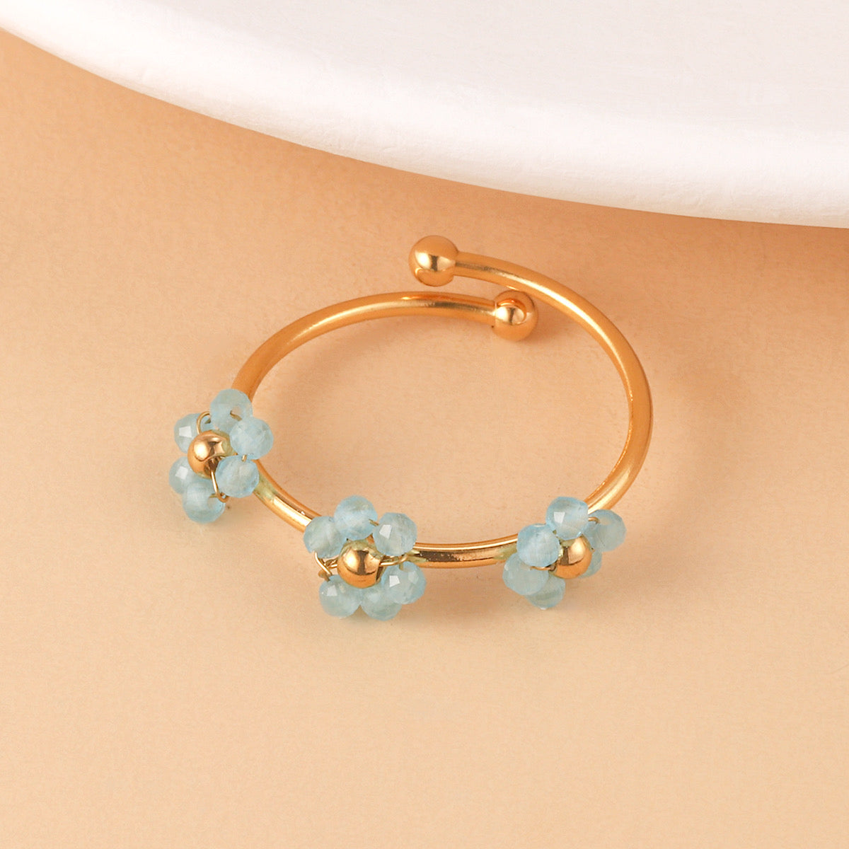 Sky Blue Floral Ring