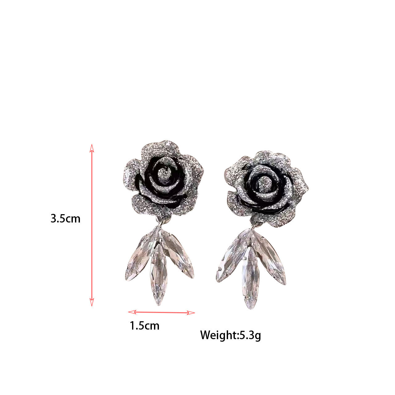 Black Rose Radiance Earrings