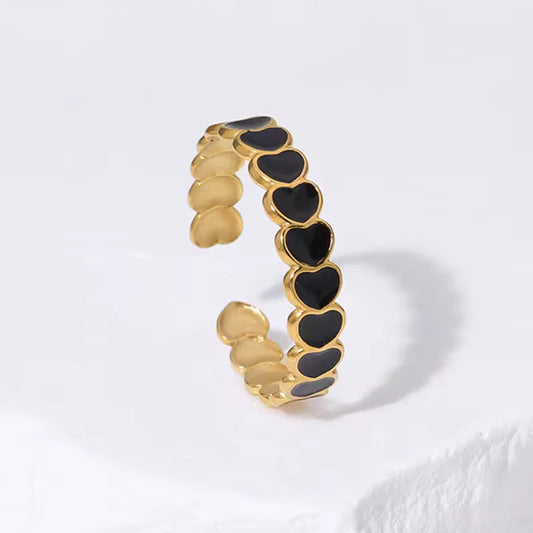 Midnight Black Heart Ring