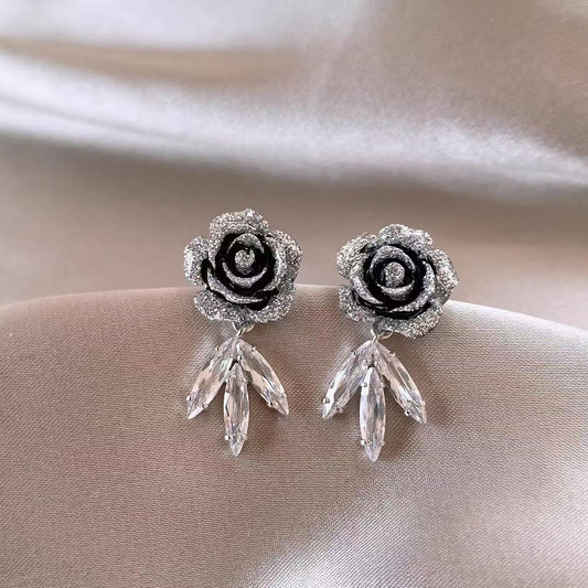 Black Rose Radiance Earrings