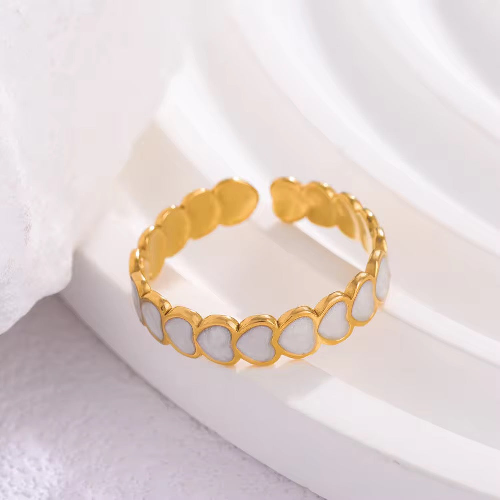 Amour White Heart Ring