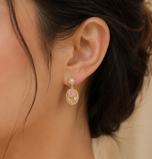 Blush Rose Vintage Earrings