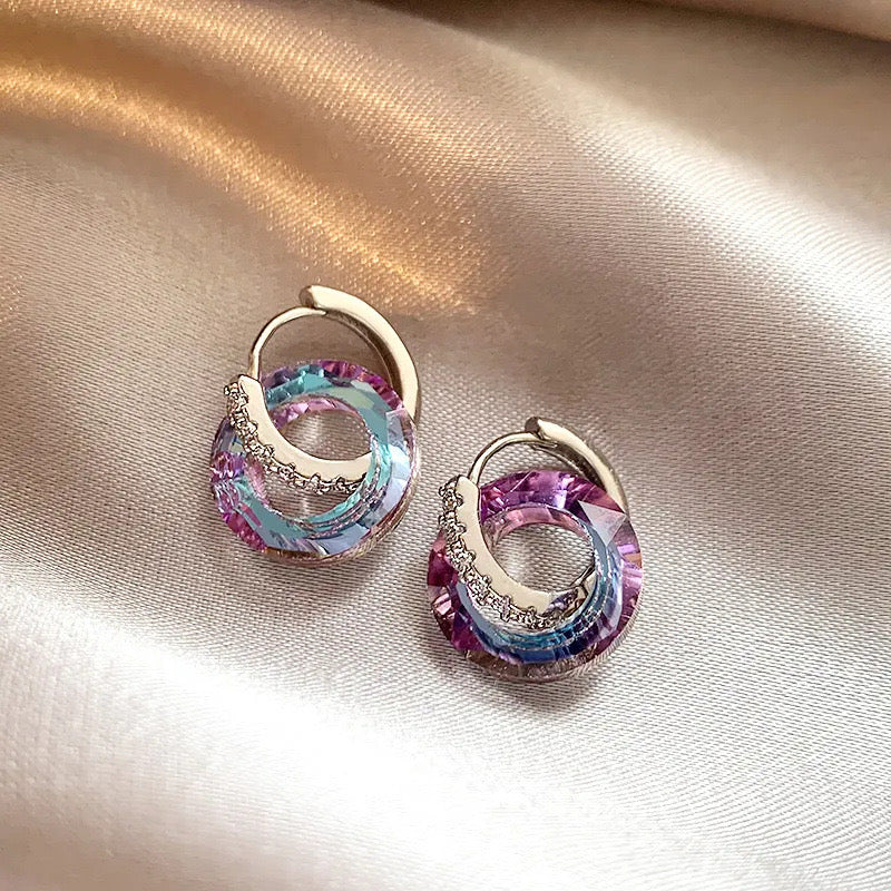 Twilight Glow Crystal Hoops
