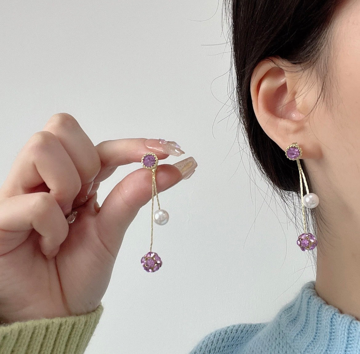 Lilac Halo Earrings