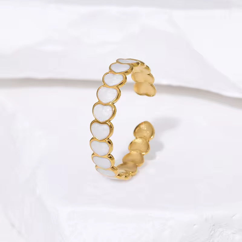 Amour White Heart Ring