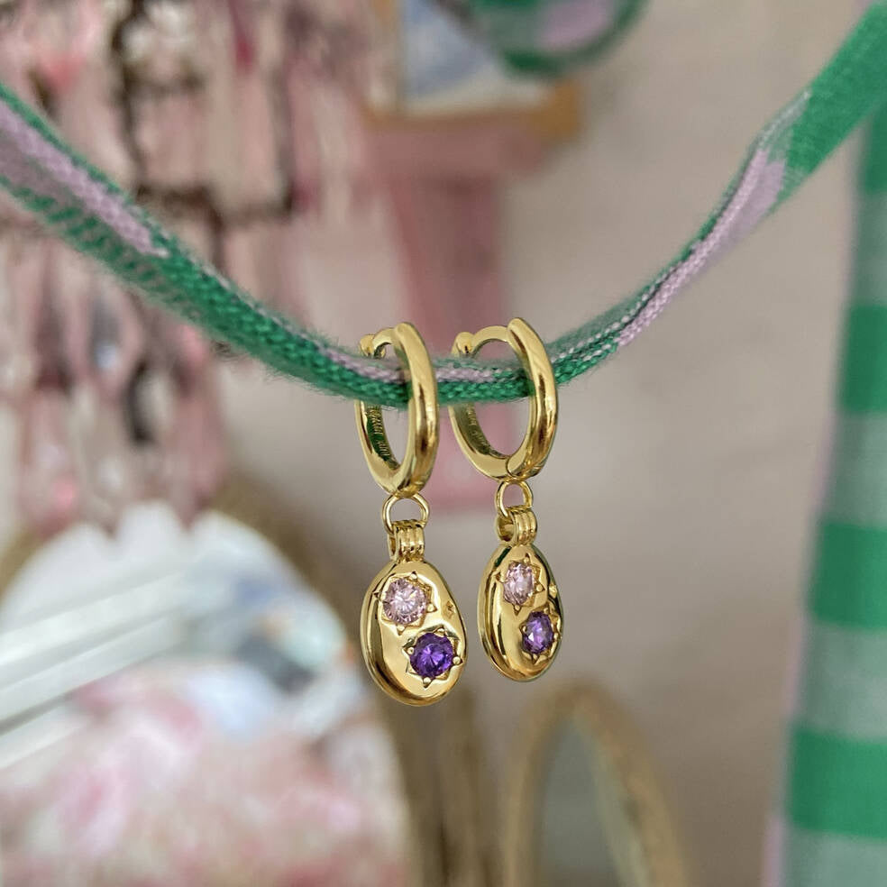 Oria Dual Stone Earrings