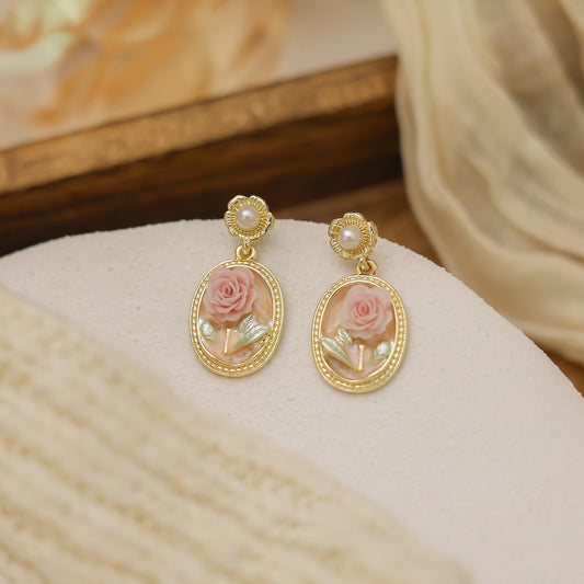 Blush Rose Vintage Earrings
