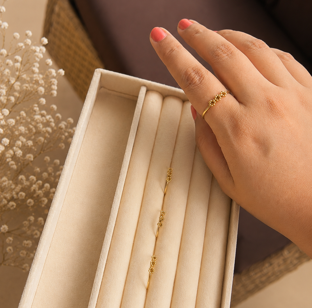 Golden Floral Ring