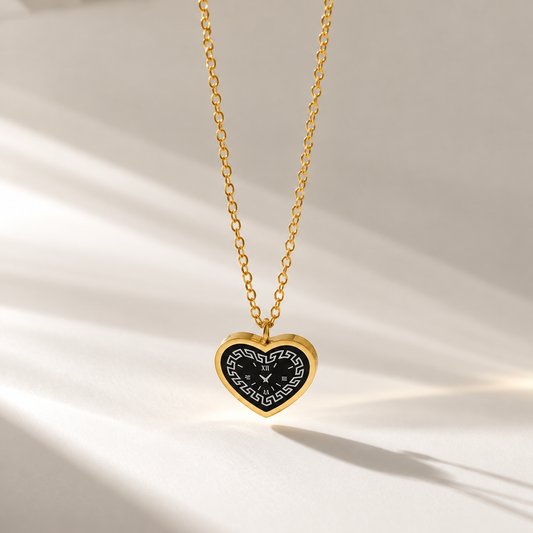 Timeless Black Heart Necklace