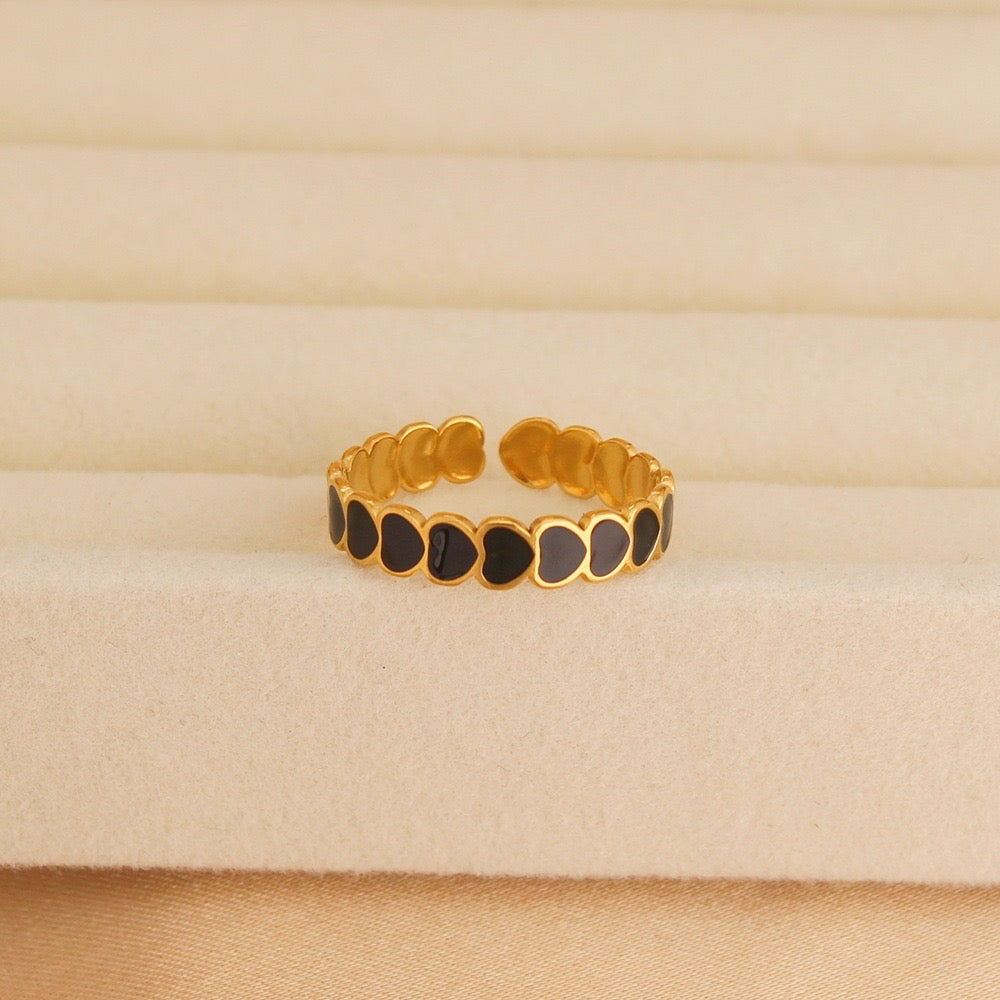 Midnight Black Heart Ring