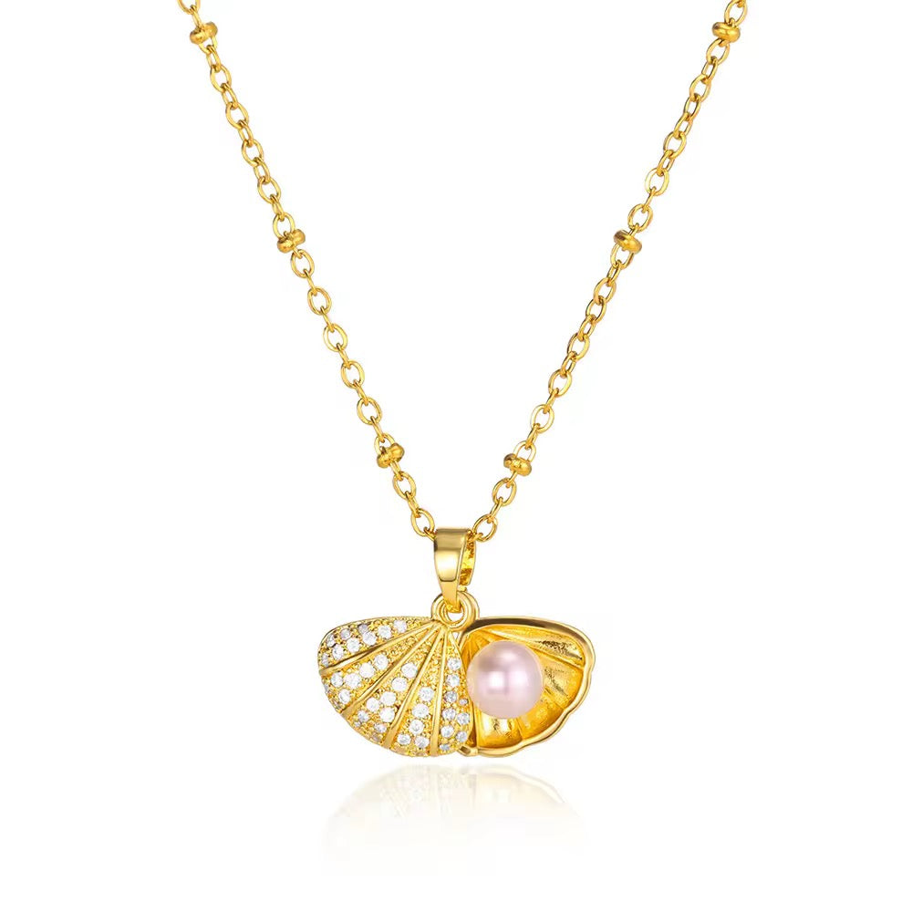 Pearl Shell Charm Necklace