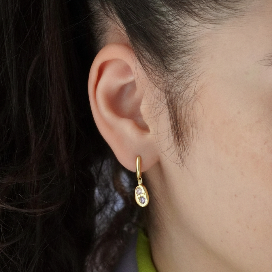 Oria Dual Stone Earrings