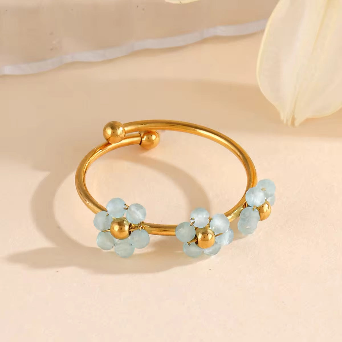 Sky Blue Floral Ring