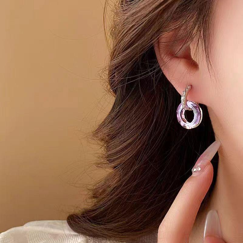 Twilight Glow Crystal Hoops