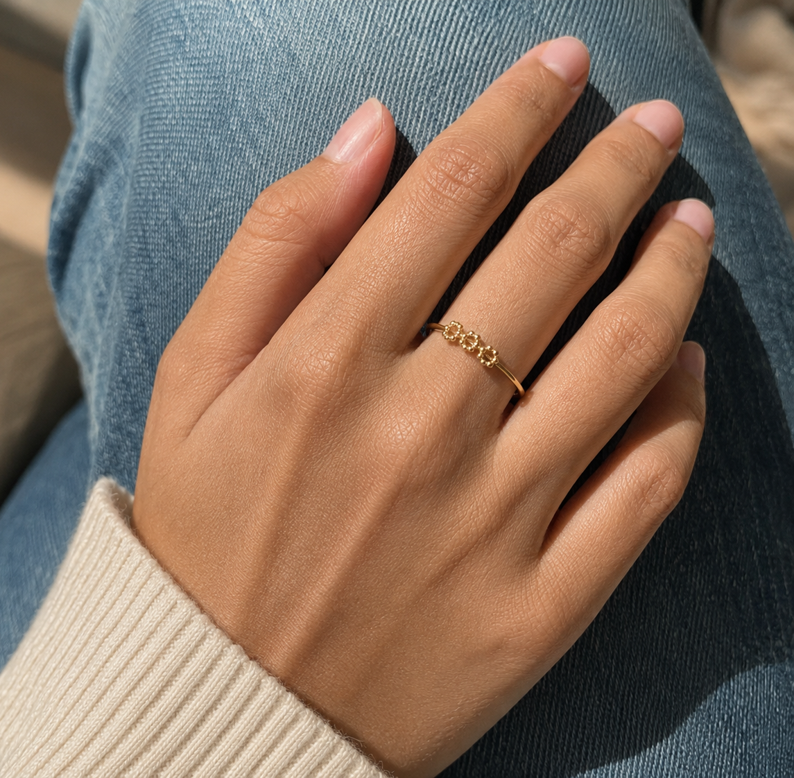 Golden Floral Ring