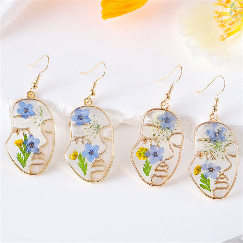 Botanical Face Resin Earrings