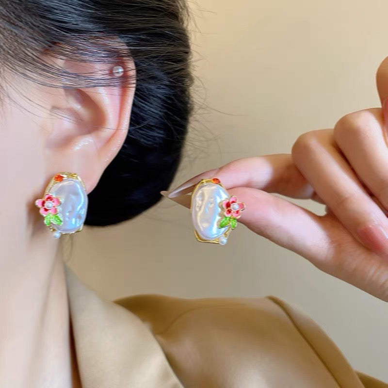 Rosé Bloom Baroque Earrings