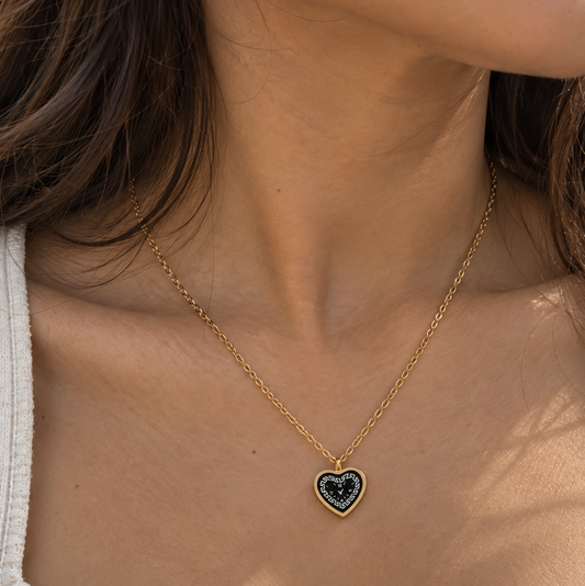 Timeless Black Heart Necklace