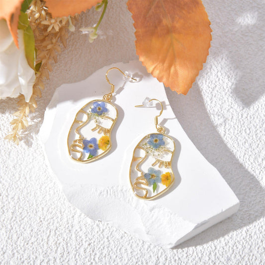 Botanical Face Resin Earrings