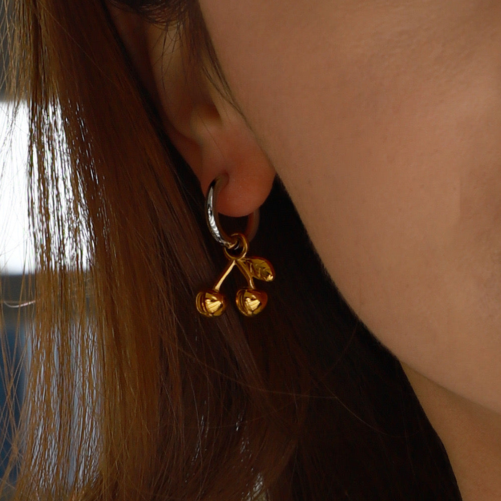 Golden Cherry Earrings