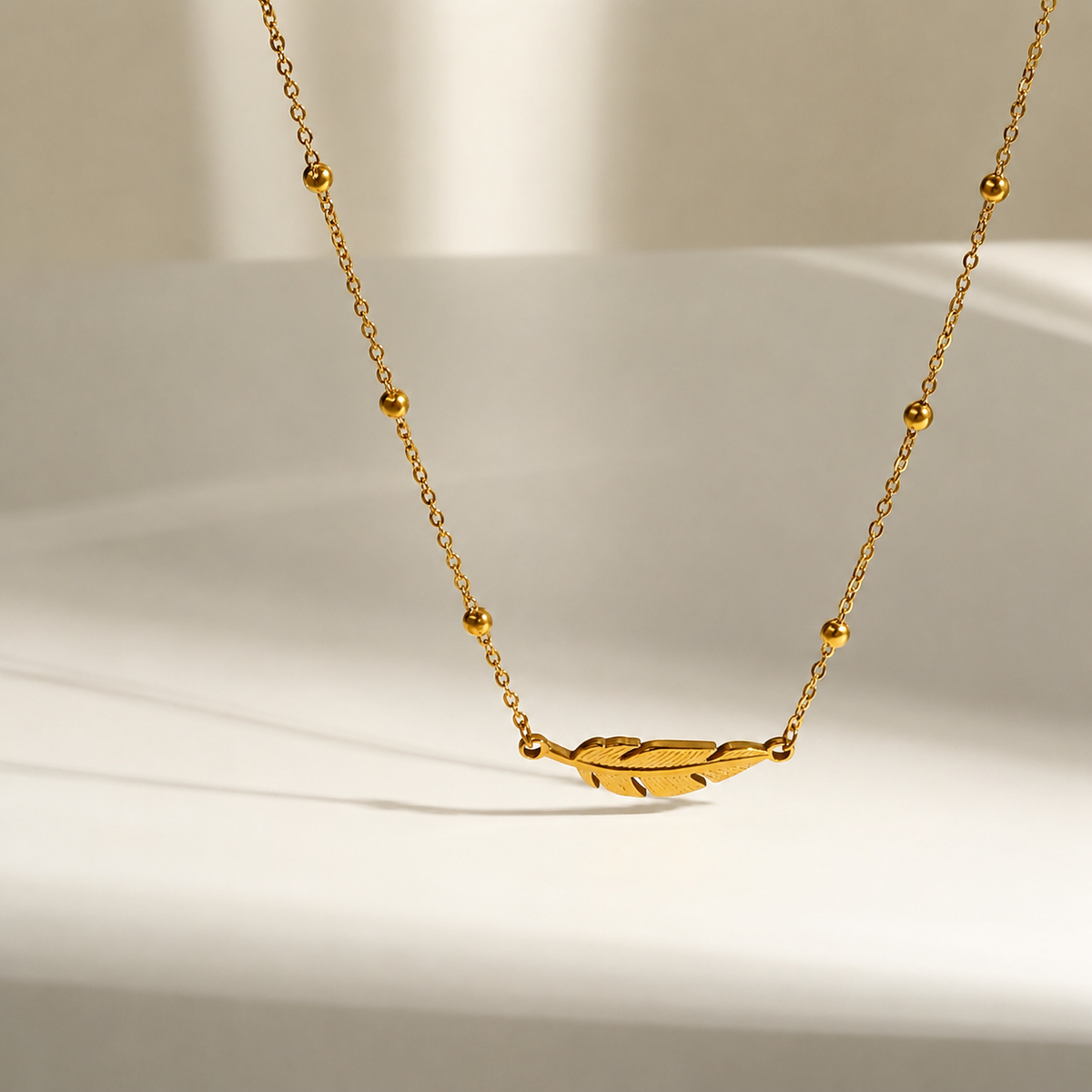 Golden Feather Necklace