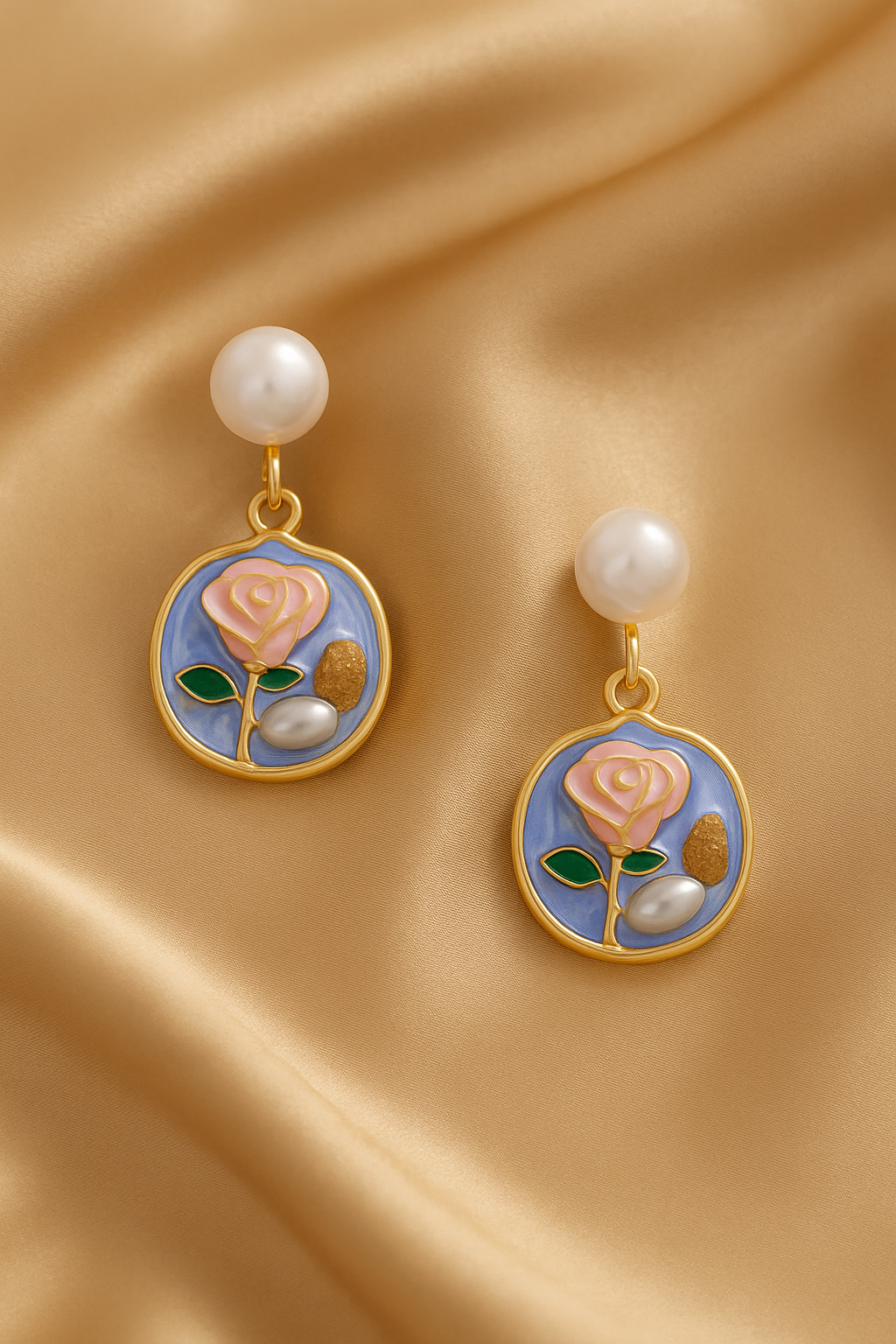 Floral Pearl Drop Earrings