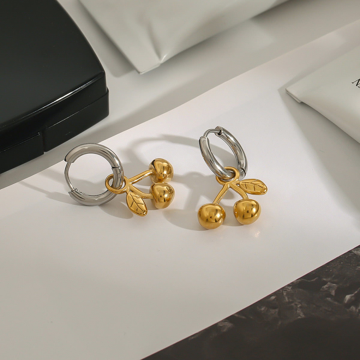 Golden Cherry Earrings
