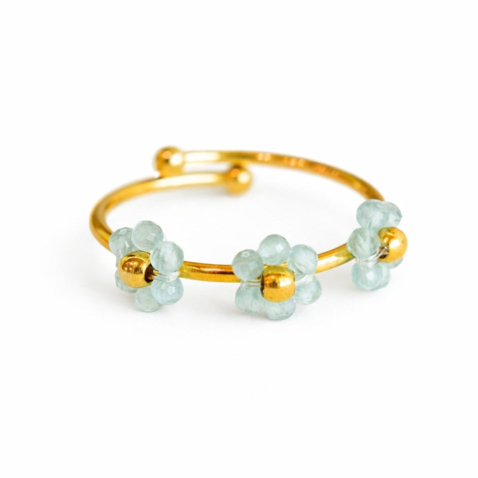 Sky Blue Floral Ring