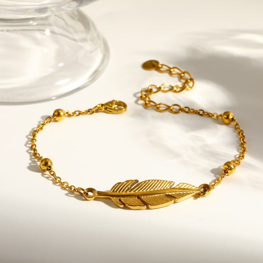 Golden Feather Bracelet