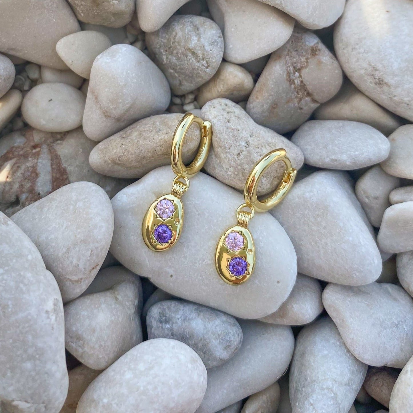 Oria Dual Stone Earrings