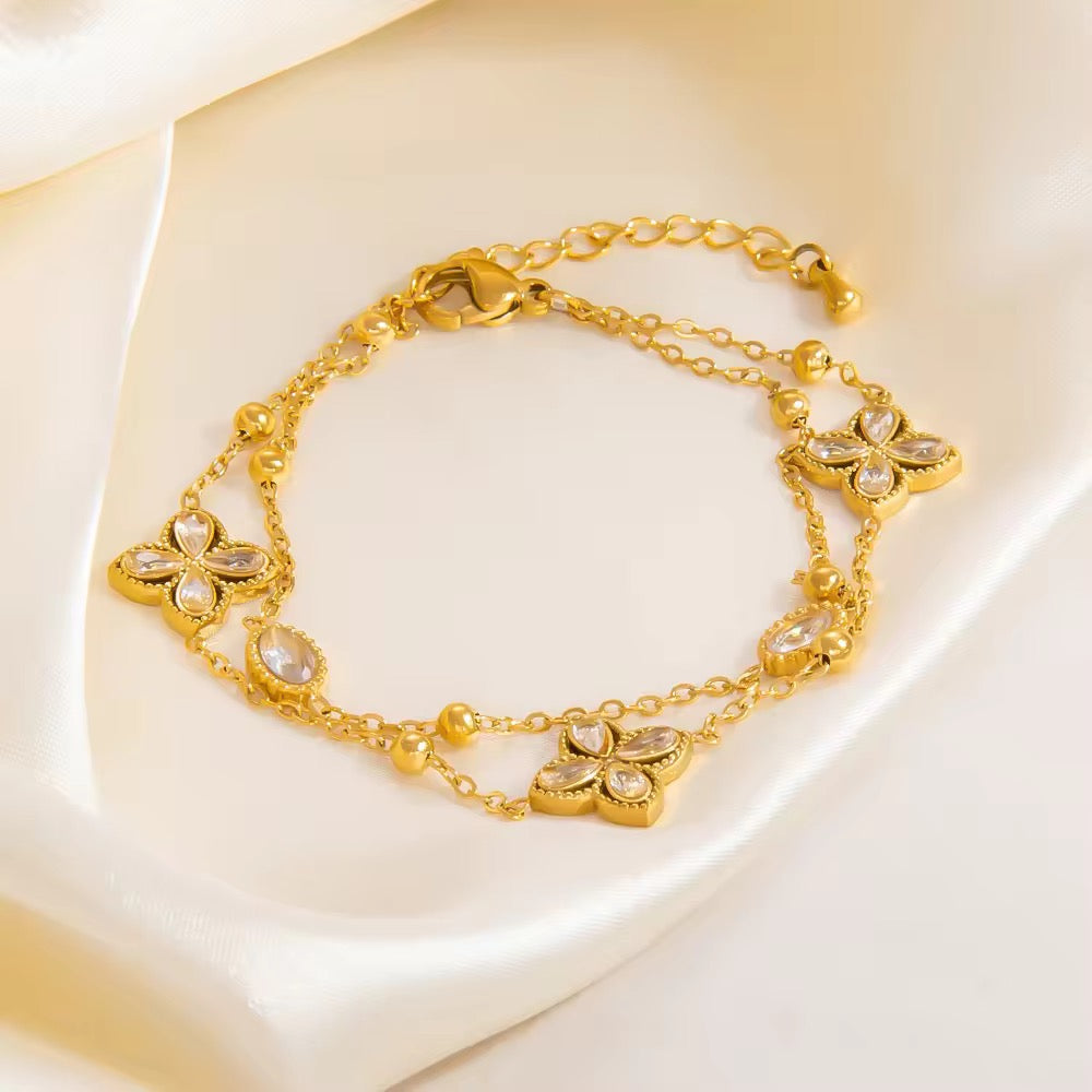 Golden Flutter Charm Bracelet