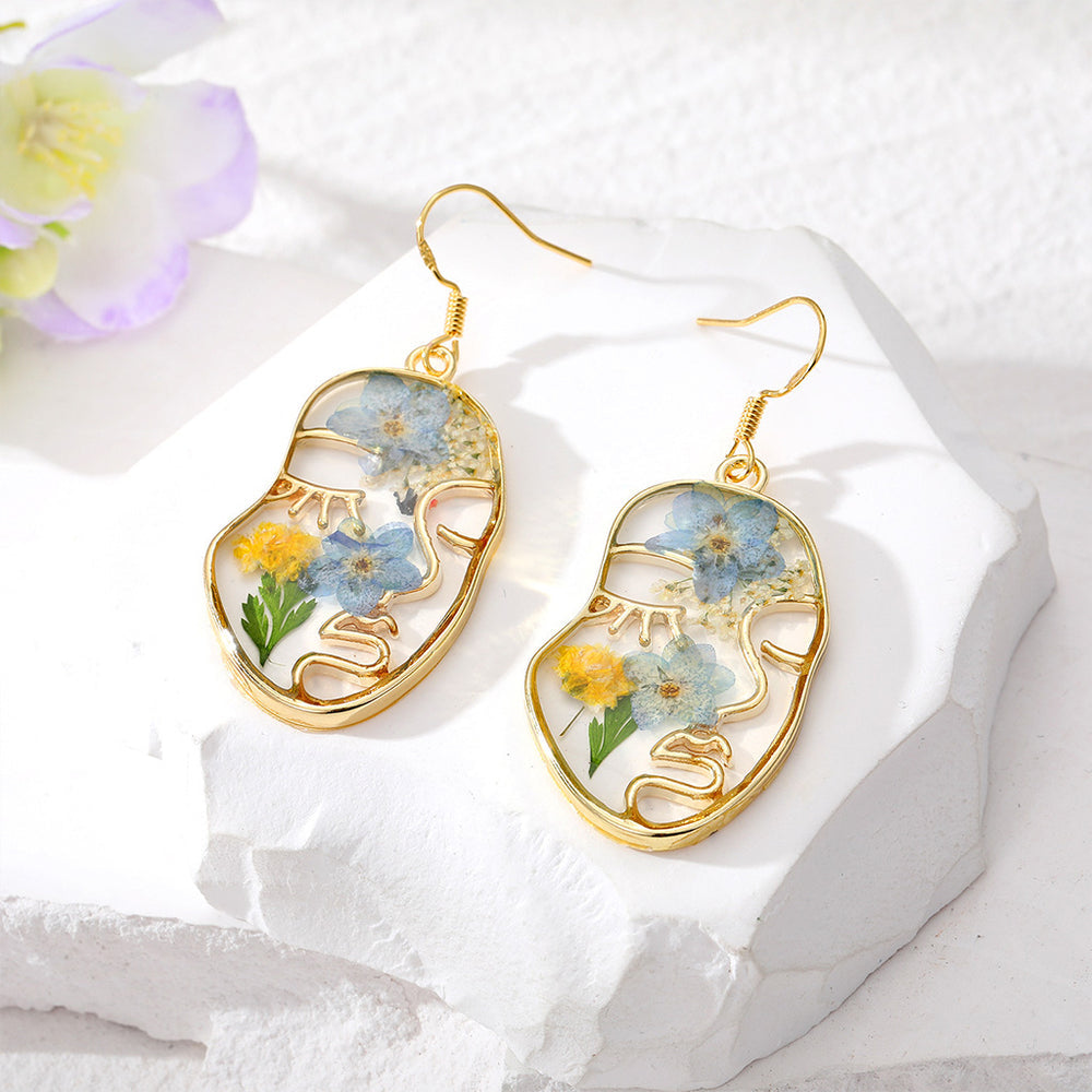 Botanical Face Resin Earrings