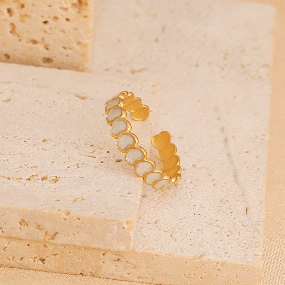 Amour White Heart Ring