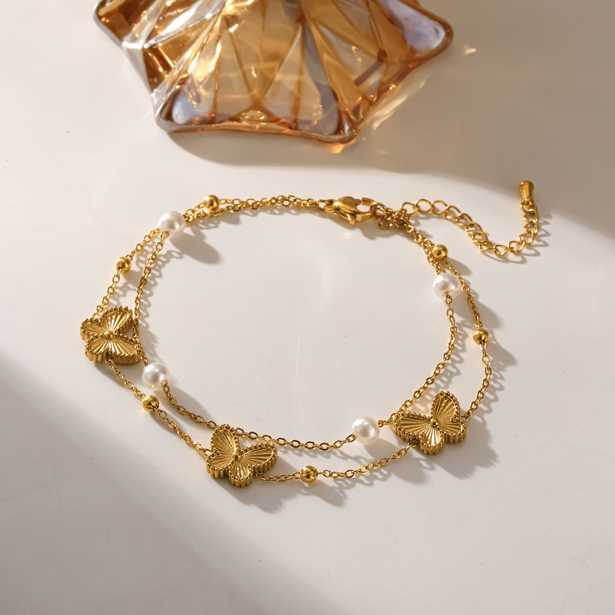 Fluttering Pearls Layered Bracelet