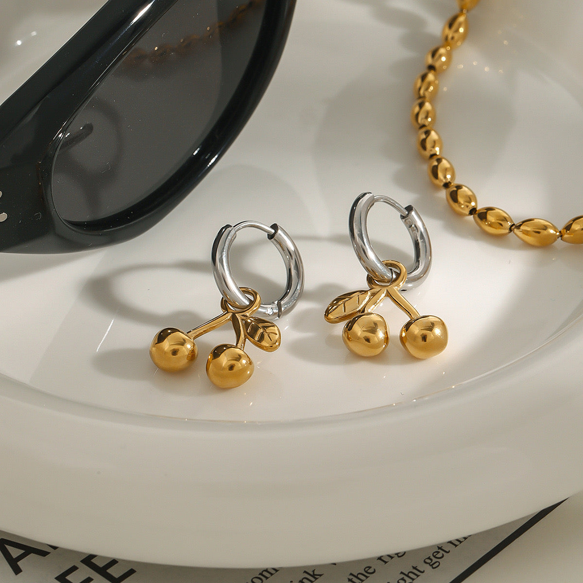 Golden Cherry Earrings