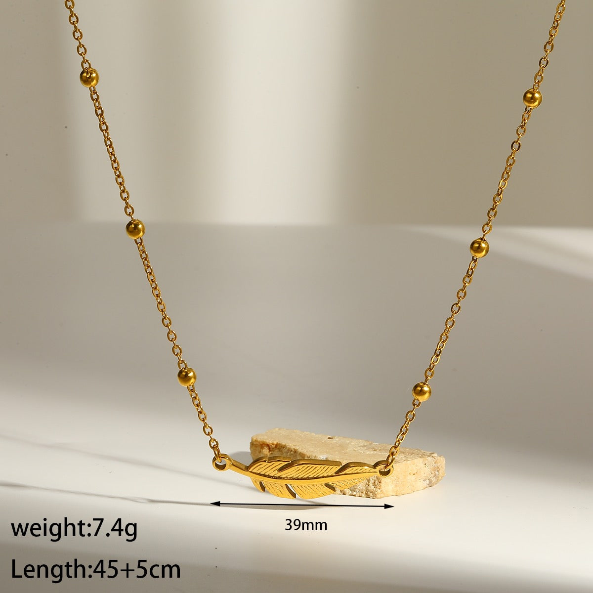 Golden Feather Necklace