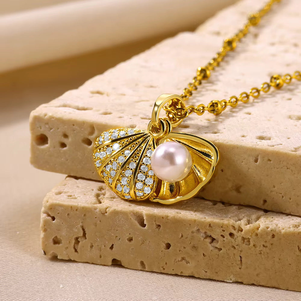 Pearl Shell Charm Necklace