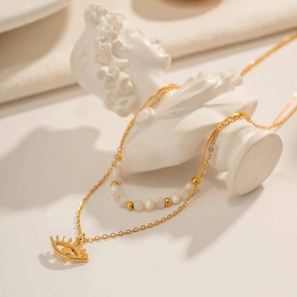 Evil Eye Beaded Layered Necklace