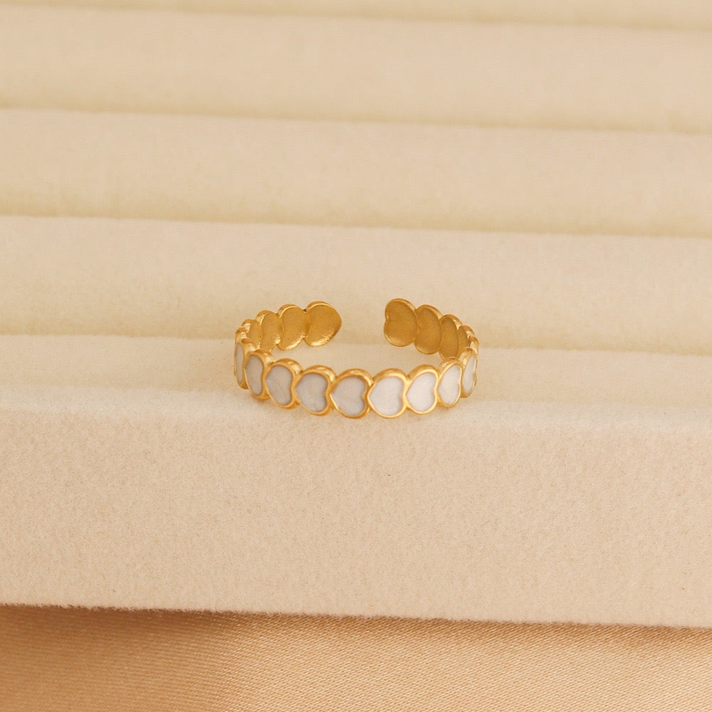 Amour White Heart Ring