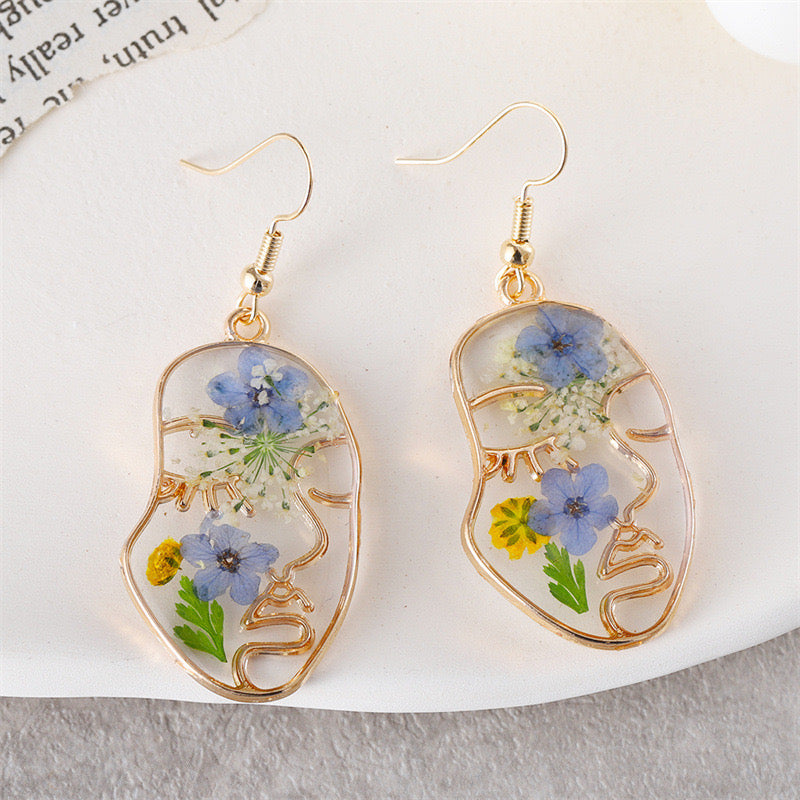 Botanical Face Resin Earrings