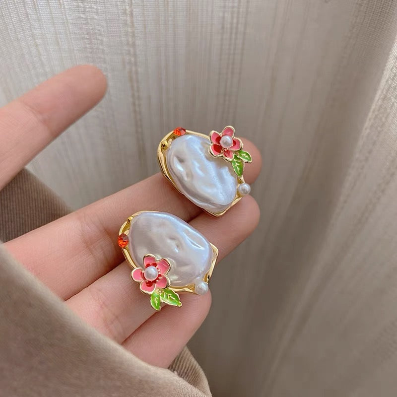 Rosé Bloom Baroque Earrings