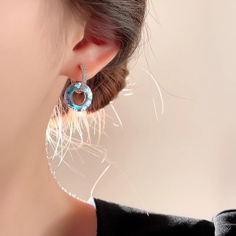 Twilight Glow Crystal Hoops