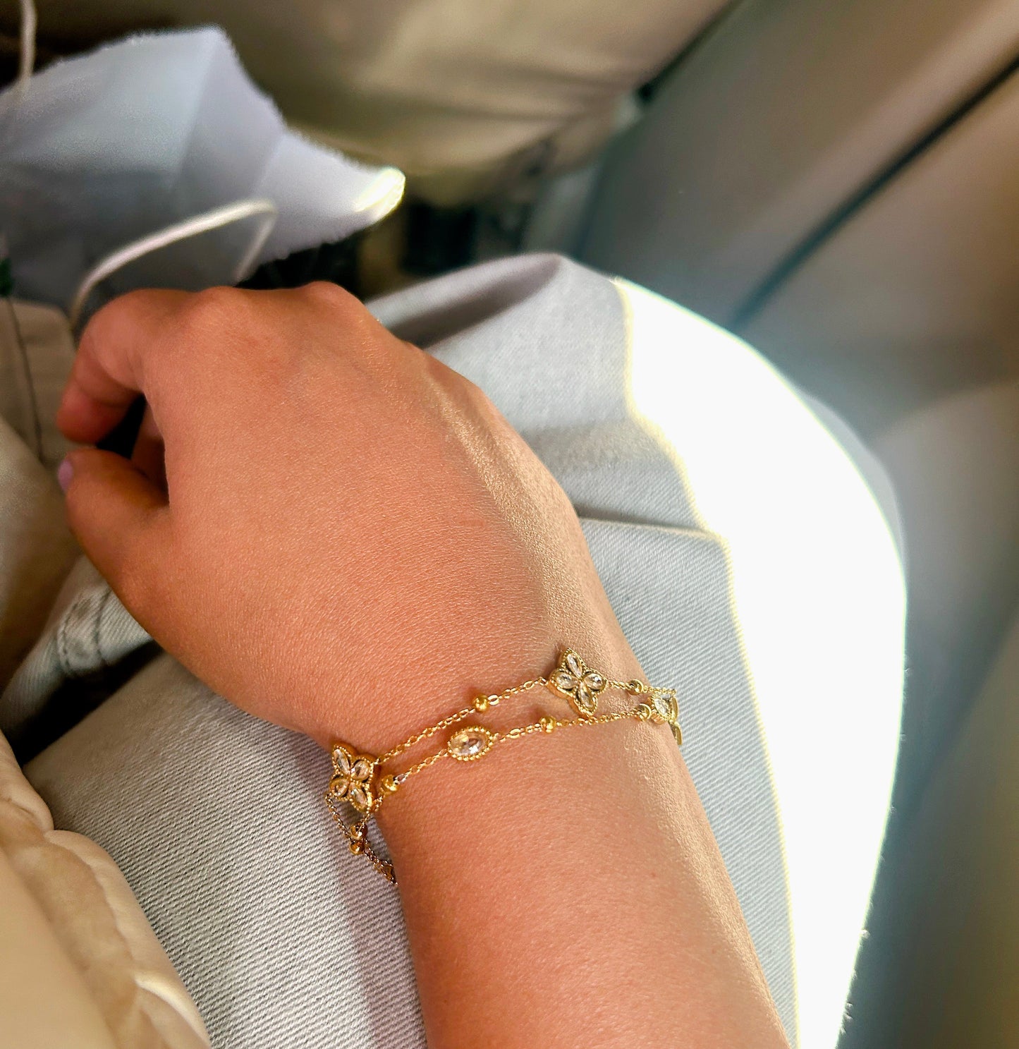 Golden Flutter Charm Bracelet