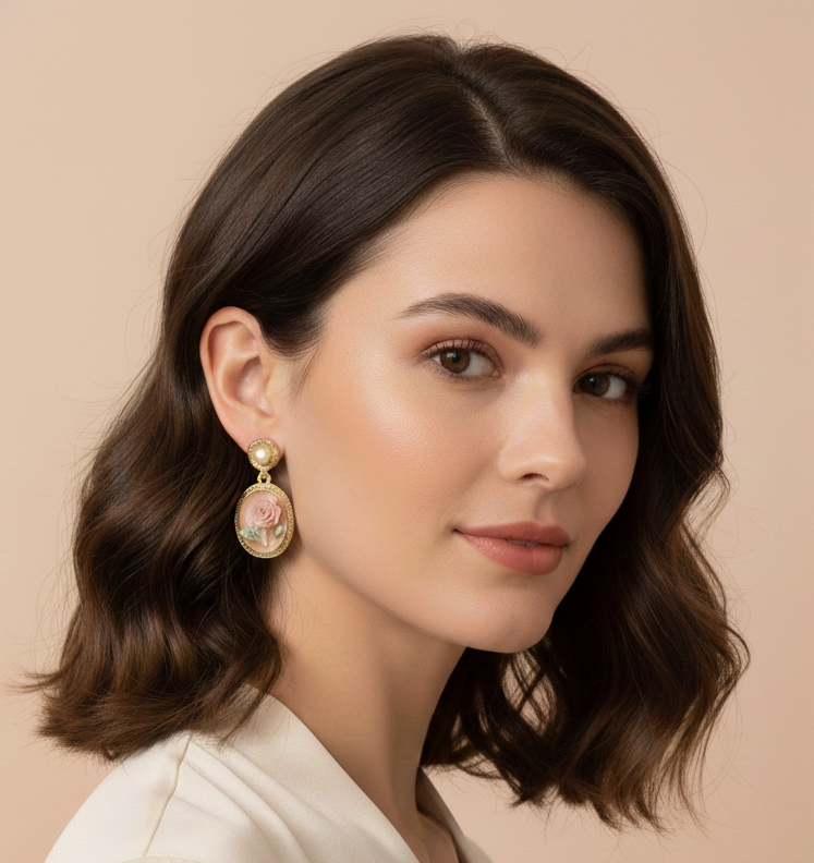 Blush Rose Vintage Earrings